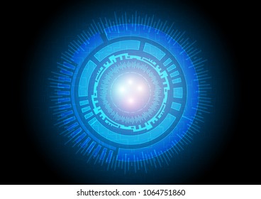 Round circle set with middle lights with different color, Technology abstract, Sci-Fi and engineering concept, Vector illustration background, Backdrop, wallpaper, template.