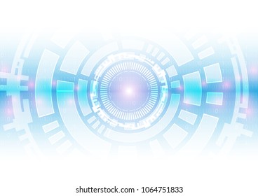 Round circle set with shining lights, Technology abstract, Sci-Fi and engineering concept, Vector illustration background, Backdrop, wallpaper, template.
