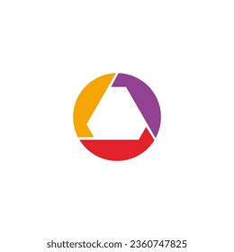 Round circle shape colored technology logo vector image