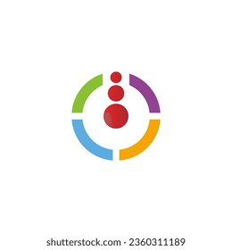  Round circle shape colorful logo vector image