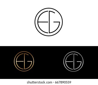 EG round circle shape initial letter logo

