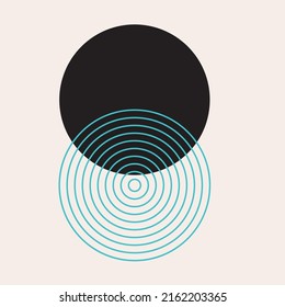 Round Circle Shape Symbol Icon Print. Simple Graphic Round Minimalsit Boho Poster Icon Element. Circle Geometric Abstract Pattern Background for Design Card, Page, Flyer etc.