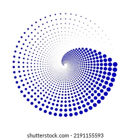 Round circle from small to large Dot circular spiral vector illustration 