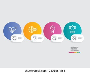 Rundkreis-Zeitstrahl-Infografik-Element-Report-Hintergrund mit Business-Linie-Symbol 6 Stufen für jede unternehmensbezogene Präsentation oder Publikation, Vektorgrafik