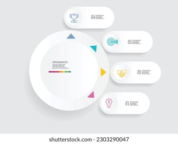 round circle timeline infographic element report background with business line icon 6 steps for any business-related presentation or publication vector illustration