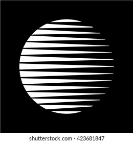 Round circle triangle lines halftone style white background. Sun, moon, earth or other sphere object stylized. - Shutterstock ID 423681847