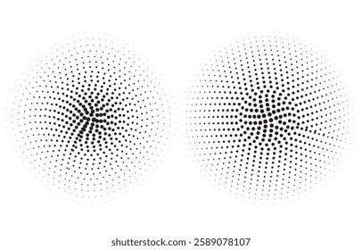 Round Circle Twist halftone screen dot Random Background Vector