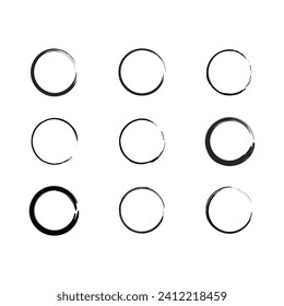 Razo de pincel de grunge circular o circular vectorial
