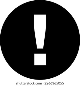 Round Circle Warning or Attention Sign with Exclamation Mark Icon. Vector Image.