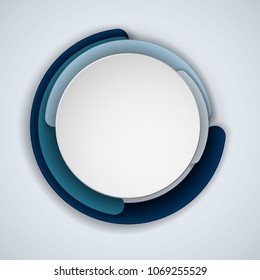 Round or circles abstract banners overlay. Place for text. Abstract round comic background, blue color. Simple rounded line geometric shapes. Graphic banners concept vector design.