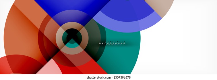 Round circles and triangles abstract background, vector illustration