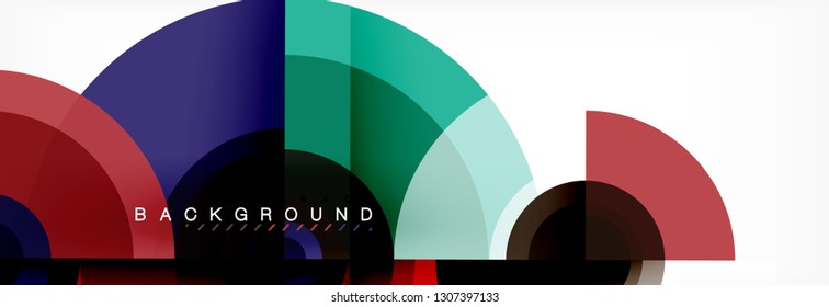 Round circles and triangles abstract background, vector illustration