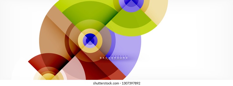 Círculos redondos e triângulos fundo abstrato, ilustração vetorial