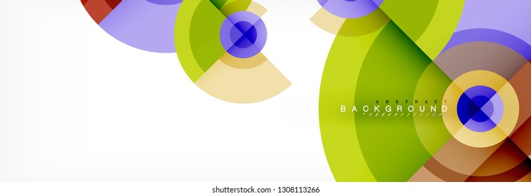 Circulos redondos y triángulos de fondo abstracto, ilustración vectorial
