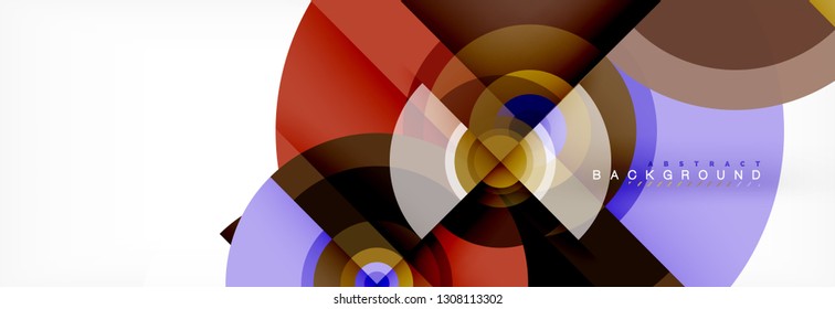 Runde Kreise und Dreiecke, abstrakter Hintergrund, Vektorgrafik