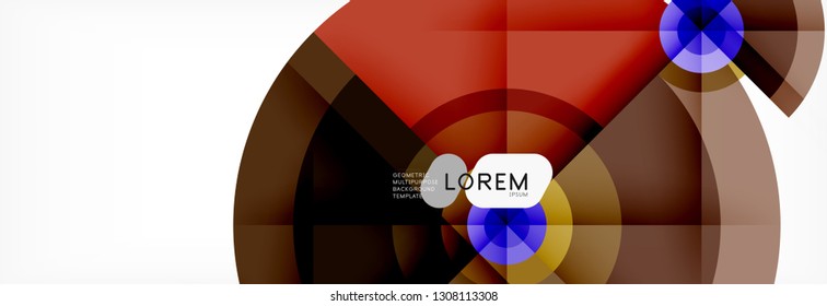 Runde Kreise und Dreiecke, abstrakter Hintergrund, Vektorgrafik