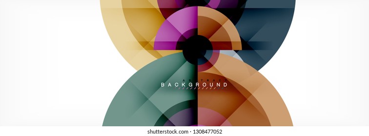 Round circles and triangles abstract background, vector illustration