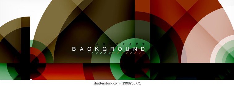 Round circles and triangles abstract background, vector illustration