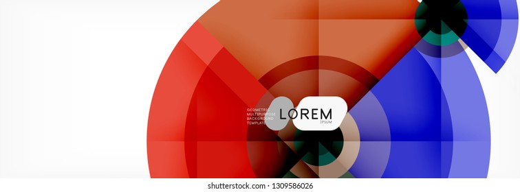 Round circles and triangles abstract background, vector illustration