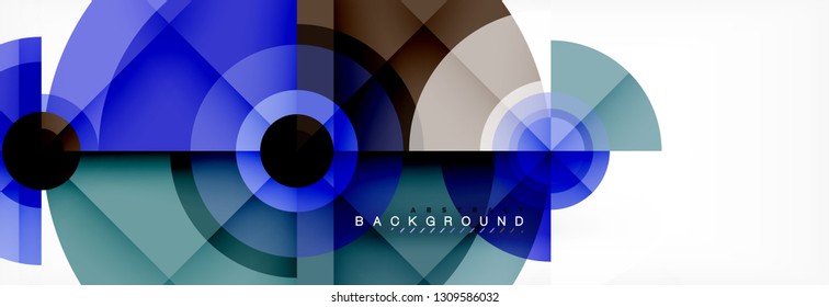Round circles and triangles abstract background, vector illustration