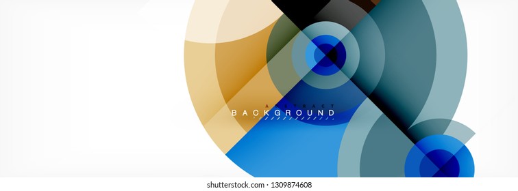 Runde Kreise und Dreiecke, abstrakter Hintergrund, Vektorgrafik