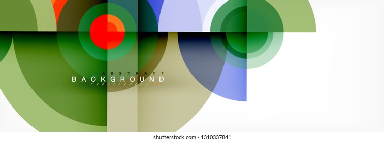 Runde Kreise und Dreiecke, abstrakter Hintergrund, Vektorgrafik