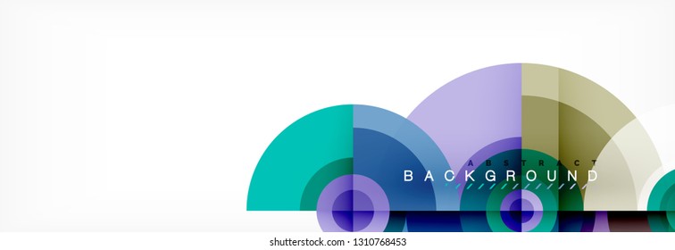 Round circles and triangles abstract background, vector illustration