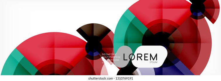 Round circles and triangles abstract background, vector illustration