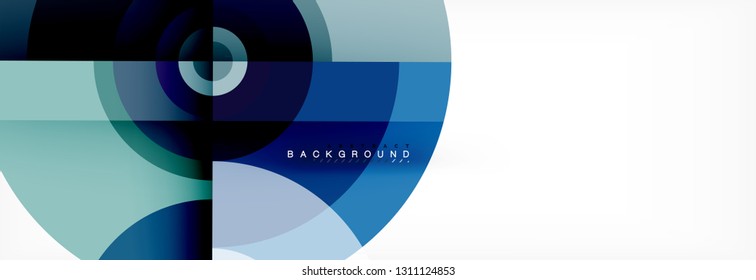 Round circles and triangles abstract background, vector illustration