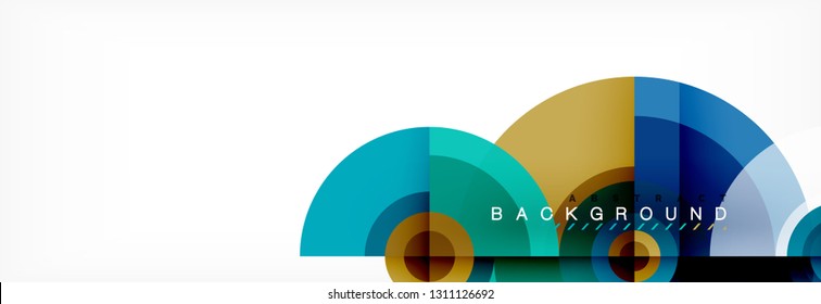 Circulos redondos y triángulos de fondo abstracto, ilustración vectorial