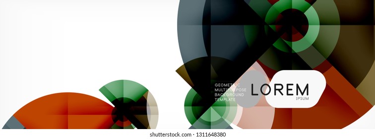 Round circles and triangles abstract background, vector illustration