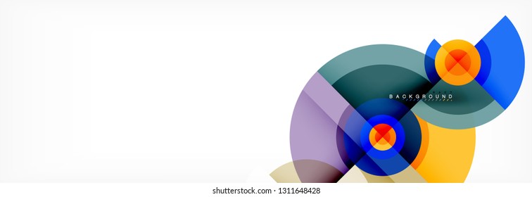 Round circles and triangles abstract background, vector illustration