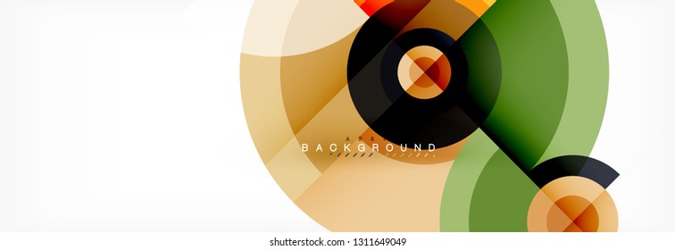 Circulos redondos y triángulos de fondo abstracto, ilustración vectorial
