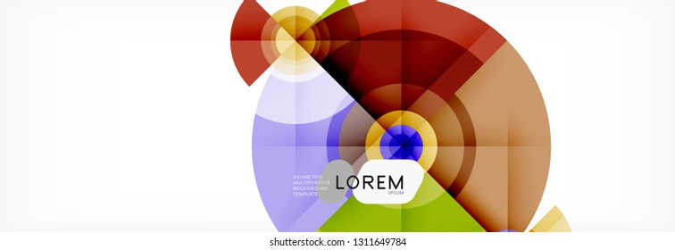Round circles and triangles abstract background, vector illustration