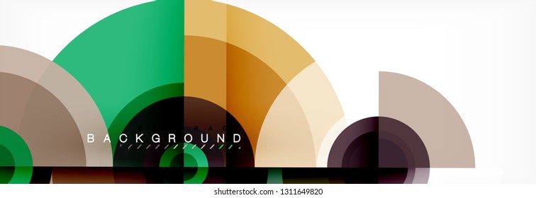 Round circles and triangles abstract background, vector illustration