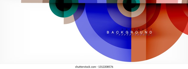 Round circles and triangles abstract background, vector illustration