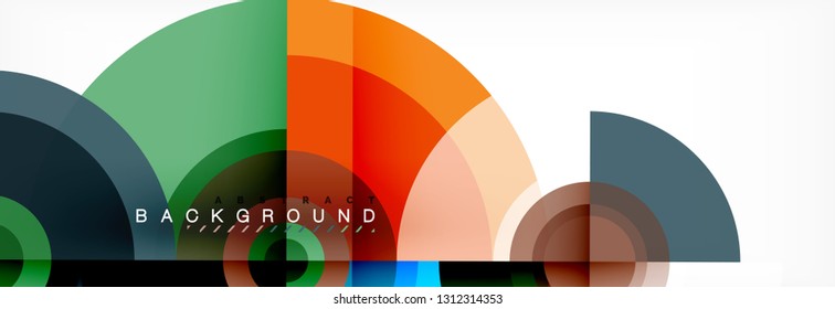 Round circles and triangles abstract background, vector illustration