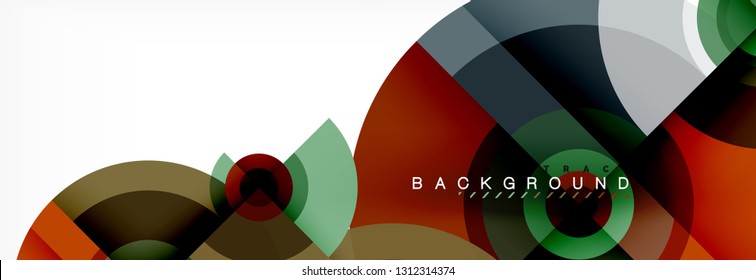 Circulos redondos y triángulos de fondo abstracto, ilustración vectorial