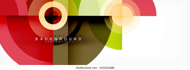 Circulos redondos y triángulos de fondo abstracto, ilustración vectorial