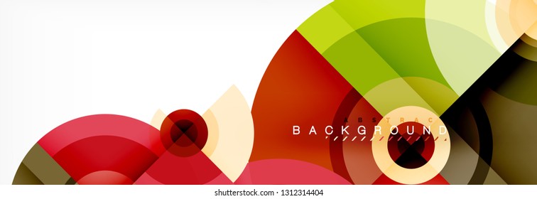 Round circles and triangles abstract background, vector illustration