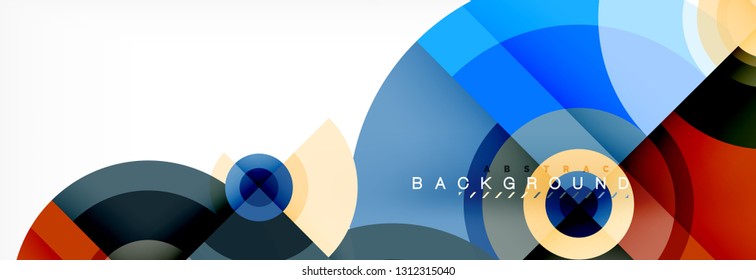 Round circles and triangles abstract background, vector illustration