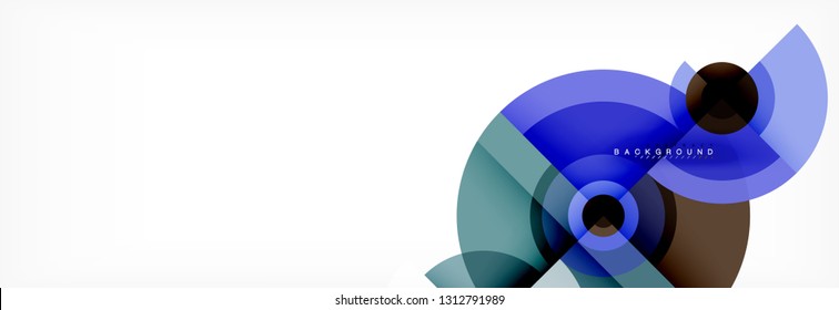 Round circles and triangles abstract background, vector illustration