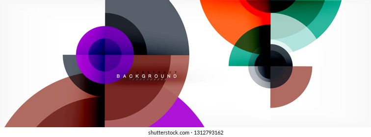 Runde Kreise und Dreiecke, abstrakter Hintergrund, Vektorgrafik
