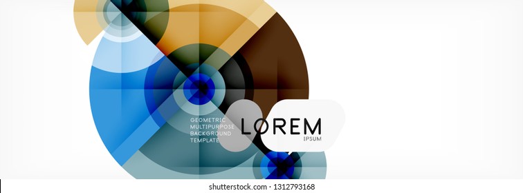 Round circles and triangles abstract background, vector illustration