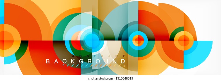 Runde Kreise und Dreiecke, abstrakter Hintergrund, Vektorgrafik