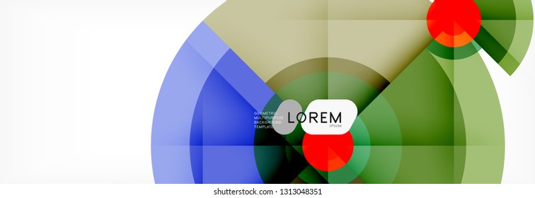 Round circles and triangles abstract background, vector illustration