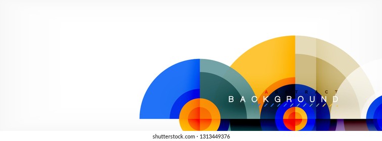 Round circles and triangles abstract background, vector illustration