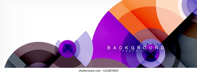 Round circles and triangles abstract background, vector illustration