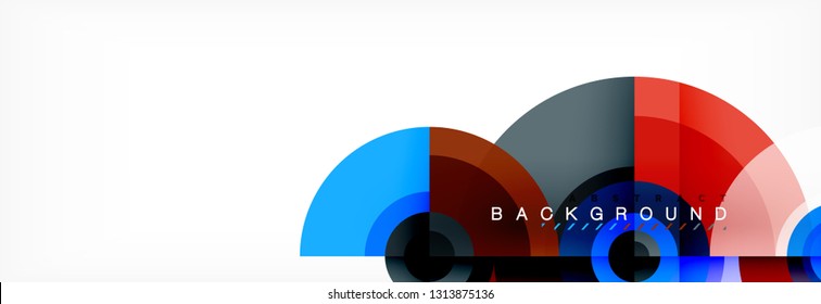 Round circles and triangles abstract background, vector illustration