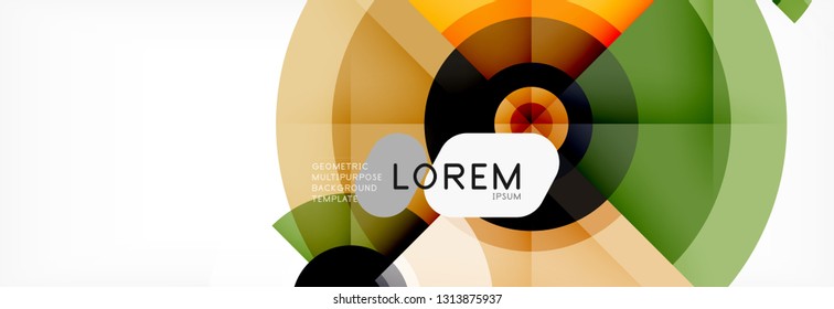 Round circles and triangles abstract background, vector illustration